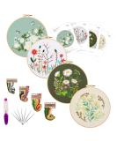 Embroidery Starters Kit with Pattern for Beginners 4 Pack Cross Stitch Kits 2 Wooden Embroidery Hoops Scissors Needles and Color Threads Needlepoint Kit for Adults Sincere and simple - Buy Online on GoSupps.com