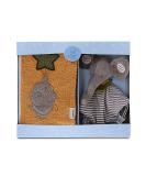 Sterntaler Baby Unisex Gift Set - Elephant Cuddly Cloth & Children's Towel - Ideal Baby Gift in Gray Eddy - Buy Online on GoSupps.com