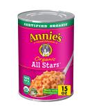 Annie's Organic Canned Pasta, All Stars, Pasta in Tomato & Cheese Sauce, 15 oz - Buy Online on GoSupps.com