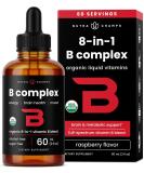Vitamin B Complex Liquid Drops with B1, B2, B3, B6, B7, B9 & Methyl B12 for Adults & Kids - Vegan Berry Flavor - 2oz, 60 Servings - Buy Online on GoSupps.com