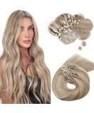 Moresoo Microring Extensions - Real Human Hair 60cm #9A/60 Light Brown & Platinum Blonde - Thick 50g Remy Hair for Ultimate Volume - Buy Online on GoSupps.com