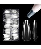 504pcs False Fake Nail Tips Pre-Buff Coffin for Acrylic LEA-SHALL Soft Gel PMMA No File Matte Tip Break Resistant Clear Full Cover Nails Traceless Artificial Press On Kit Extension Set 504pcs Pre-Buffed Ballerina with Box - Buy Online on GoSupps.com