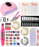 Electric Nail Drill & Acrylic Nail Tips Kit - 36W UV Lamp Gel Manicure Dryer 3D Synthetic Drill & 12 Color Glitter | International Shipping Available - Buy Online on GoSupps.com
