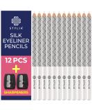 White Eyeliner Pencil - Waterproof, Long-Lasting - Soft Strokes, Easy Glide - Highly-Pigmented Silky Pen - Multipurpose Makeup Tool, Works as Eyeshadow, Highlighter, or Lip Liner - 12-Pack - Buy Online on GoSupps.com