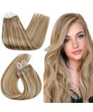 UGEAT Microring Extensions | Real Hair Light Brown & Gold Brown Highlight | 50cm #10/613 Micro Extensions for International Shipping - Buy Online on GoSupps.com