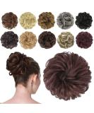 FESHFEN Messy Bun Hair Piece Synthetic Wavy Curly Chignon Ponytail Extension in Dark Auburn - 1PCS 38g - Buy Online on GoSupps.com