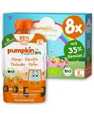 Buy Pumpkin Organics Bio Vegetable Cereal Quets 8 Pack - Mango Carrot Pastinake & Oats - No Added Sugar Baby Food for 6+ Months - Vegetarian (8x100g) - Buy Online on GoSupps.com