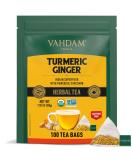 VAHDAM Organic Turmeric Ginger Herbal Tea (100 Tea Bags) Powerful Superfood  100 Real Spices - Turmeric Powder Ginger Powder  Caffeine Free Turmeric Ginger Tea - Buy Online on GoSupps.com