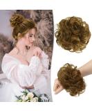 RUWISS Informantable Hard Part 100% Real Hair Scrunchies - Reddish Brown with Warm Blonde Highlights - Women's Lace Bun Extensions (1 Piece) - Buy Online on GoSupps.com