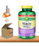 Spring Valley Vitamin B3 Niacin 500mg Flush-Free Capsules - Dietary & Metabolism Support + Venancio's Fridge Sticker (240 Pills) - Buy Online on GoSupps.com