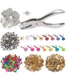 200 Pieces Paper Fasteners Brads  Multi Color Mini Brads Round Fasteners with 200 Pieces Silver Washers and Single Hole Metal Punch Pliers  Metal Paper Brads for Craft  Scrapbooking  DIY Supplies - Buy Online on GoSupps.com
