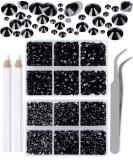Bulk 6000 Black Non Hotfix Rhinestones Set with Tools for Nail Art & DIY Crafts - Buy Online on GoSupps.com