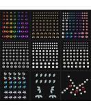 9 Sheets Eye Body Face Gems Jewels Rhinestone Stickers Self Adhesive Crystal Rainbow Makeup Diamonds Face Stick Gems for Women Festival Accessory and Nail Art Decorations (Tiny Bead) - Buy Online on GoSupps.com