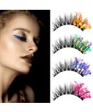 False Lashes 6D Fluffy Glitter Eyelashes Long Dramatic Colorful Lashes Decorative Fun Fake Eyelashes Wispy Mink Costume Eyelashes False Eyelashes for Halloween Cosplay Makeup  4 Pairs (Elegant Style) - Buy Online on GoSupps.com