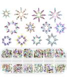360 Pieces Rhinestones for Nails - Multi Shapes Acrylic Crystal Nail Stones - 12 Styles Flat Back Crystals Decorations - AB Color Gems for Nail Art Craft DIY - Buy Online on GoSupps.com