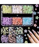 3D Flower Nail Charms - 6 Color Rhinestones & Caviar Beads for DIY Nail Art | Manicure Decor - Buy Online on GoSupps.com
