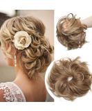 Buy Thick 80g Large Hair Tie Extensions | Messy Bun Updos | Voluminous Light Brown & Blonde Highlights - Buy Online on GoSupps.com
