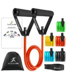 Prosource Fit Premium Heavy Duty Double Dipped Latex Stackable Resistance Band with Door Anchor and Exercise Chart Assorted - 2 LB to 20 LB Resistance Level - Buy Online on GoSupps.com