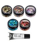Mystics Coarse-Grained Glitter | 100% Cosmetic Glitter for Face Body Nails Hair Lips - 5 Color Set (3G) | Moon Glitter International Shipping - Buy Online on GoSupps.com