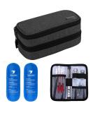 Yarwo Insulin Cooler Travel Case with Ice Packs - Diabetic Supplies Organizer for Insulin Pens and Glucose Monitors - Black - Buy Online on GoSupps.com