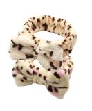 Cute Bowknot Makeup Headbands - 2Pcs Leopard Grain Black and Pink Spa Headbands for Women - Buy Online on GoSupps.com