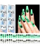 144 Pieces Halloween Glow in The Dark Press on Nails - Luminous Coffin Nails with Glue | Spider Web Design for Women & Girls - Perfect for Halloween Party Decor - Buy Online on GoSupps.com