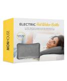 MONHOUSE Rechargeable Electric Hot Water Bottle in Dark Grey - Hand Warmer Massaging Heat Pad - Soft & Cozy Heated Bag with Waist Belt - 27 x 18 cm - Buy Online on GoSupps.com