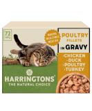 Harringtons Complete Wet Pouch Grain Free Hypoallergenic Adult Cat Food Poultry in Gravy Pack 72x85g - Chicken Duck Poultry & Turkey - Making Mealtimes Meatier - Buy Online on GoSupps.com