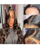 Aaliweya 5x5 HD Lace Closure Human Hair Wig Body Wave 22 inch - Natural Black - Pre Plucked with Baby Hair - 150% Density - Buy Online on GoSupps.com