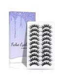 Natural Look Soft Mink False Eyelashes - 10 Pairs | Fluffy, Reusable, Flexible - Buy Online on GoSupps.com