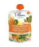 Plum Organics Stage 3 Baby Food Pouch | Carrot Spinach Turkey Corn Apple & Potato | 4 oz, 6 Pack | Organic Squeeze for Babies, Kids, Toddlers - Buy Online on GoSupps.com