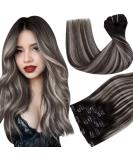 Buy Hetto Balayage Clip-In Extensions - Real Remy Hair 120g 45cm #1B/Silver/1B - International Shipping Available - Buy Online on GoSupps.com