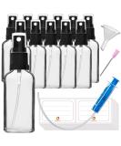 Handsunity 50ml-12Stk spray glass bottle-pharmacy clear glass bottle set with black atomizer glass spray bottle made of transparent glass including 29 accessories 50ml-12 pieces black cap - Buy Online on GoSupps.com