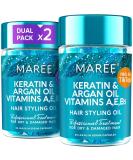 MAREE Hair Serum for Frizzy and Damaged Hair 2 pack - Keratin Styling & Moisturizing Oil Capsules with Avocado, Jojoba & Argan Oil - Leave-in Anti Frizz Hair Serum Vitamins A, E & B5 6.4 Fl Oz (Pack of 1) - Buy Online on GoSupps.com