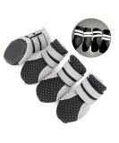 Zunea Dog Boots for Summer - Slide-Resistant & Reflective Soft Mesh Shoes for Small Dogs | Adjustable & Heat-Resistant - 4-Pack (Black) - Buy Online on GoSupps.com