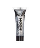 Classic Fine Face & Body Glitter Gel by Moon Glitter - Silver - Cosmetic Festival Glitter Face Paint for Face Body Hair Nails - 12ml - Buy Online on GoSupps.com