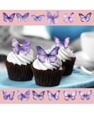 24 x Pre-Cut Beautiful Purple Lilac Pastel Butterflies Edible Wafer Rice Paper Cupcake Cake Dessert Toppers Birthday Party Wedding Decorations Butterfly - Buy Online on GoSupps.com