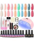 PECECOLOR GELNEAGE SET - 10 Colors UV Nail Polish with 36W UV Lamp | Complete Gel Nail Starter Set for Beginners - Base & Top Coat Included - Buy Online on GoSupps.com