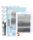 DIY Lash Extension Kit with 300Pcs Individual Lashes and Black Cluster Lash Glue - D-Mix 9-16mm - Includes Lash Applicator and Remover - Perfect for DIY Eyelash Extensions at Home - Buy Online on GoSupps.com