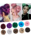 Buy Silk-Co Hair Part with Rubber Band - Wavy Soft Bun Extensions 45g in Dark Pink | Thickening Messy Bun Updos - Buy Online on GoSupps.com
