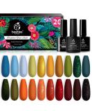 Beetles 20 Pcs Fall Winter Gel Nail Polish Kit, Nail Gel Polish Red Yellow Orange Green Gel Polish Set with Glossy & Matte Gel Top Coat Base Coat Soak Off Nail Lamp Christmas Mother's Day Gifts for Women A-Fall Festival - Buy Online on GoSupps.com