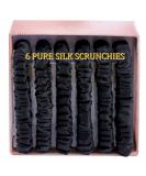 22 Momme 100% Mulberry Silk Hair Ties - 6PCS Black Satin Scrunchies for Women and Girls - Buy Online on GoSupps.com