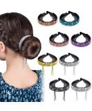 Elegant Rhinestone Bun Clips - 8 Pcs Large Tassel Claw Hair Accessories for Girls/Women - Buy Online on GoSupps.com