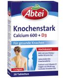 Abbey of Bone Calcium 600 + D3 - High Dose Dietary Supplement for Healthy Bones | Gluten-Free Lactose-Free Vegetarian - 28 Film-Coated Tablets - Buy Online on GoSupps.com