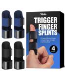 Meto Finger Splints (4 Count) - Trigger Finger Brace for Straightening Support, Arthritis Relief - Black & Blue - Buy Online on GoSupps.com