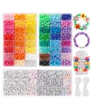 Quefe 3960pcs Pony Beads for Bracelet Making Kit 48 Colors Kandi Beads Set, 2400pcs Plastic Rainbow Bead Bulk and 1560pcs Letter Beads with 20 Meter Elastic Threads for Craft Jewelry Necklace - Buy Online on GoSupps.com