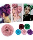 Silk-Co Hair Part with Rubber Band | Wavy Soft Bun Hair Extensions - Dark Pink Curls 35g for Thickening Messy Updos - Buy Online on GoSupps.com