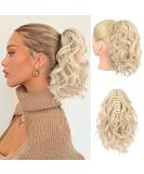 Reecho Clip-In Ponytail Extension for Women - Short Curly & Wavy 30 cm Cool Blonde Hair - Buy Online on GoSupps.com