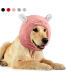 Frienda Quiet Ears for Dogs - Noise Protection Knitted Dog Ear Muffs | Pet Winter Hat for Medium to Large Dogs - Pink - Buy Online on GoSupps.com