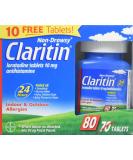 Claritin Non-Drowsy 24-Hour Indoor Outdoor Allergy Relief Tablets - 80 Count - Buy Online on GoSupps.com